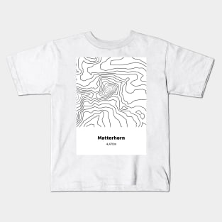 Matterhorn Topographic Map Kids T-Shirt